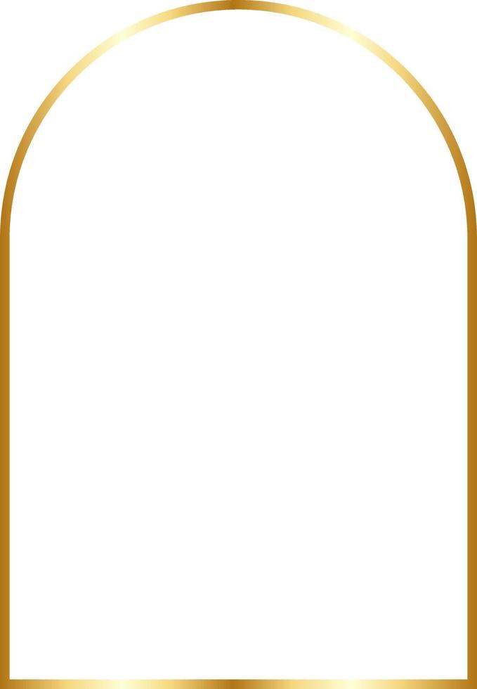 Semi Oblong Gold Border Frame Vector