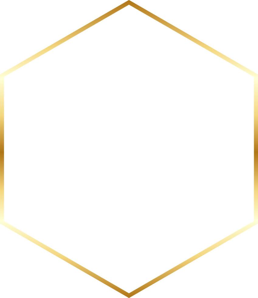 Hexagonal Gold Border Frame Vector