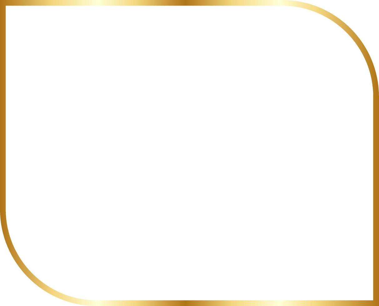 Round Square Gold Border Frame Vector