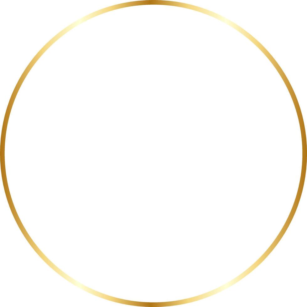 Circle Gold Border Frame Vector