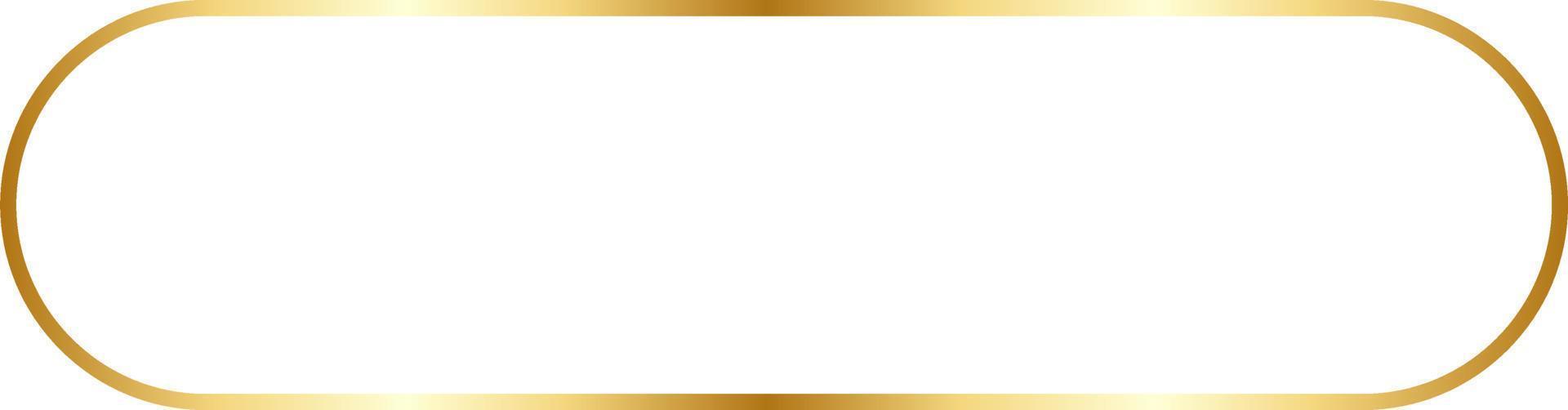 Square Rounded Button Gold Border Frame Vector