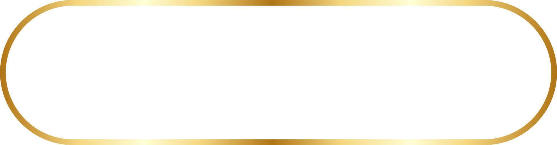 Square Rounded Button Gold Border Frame Vector