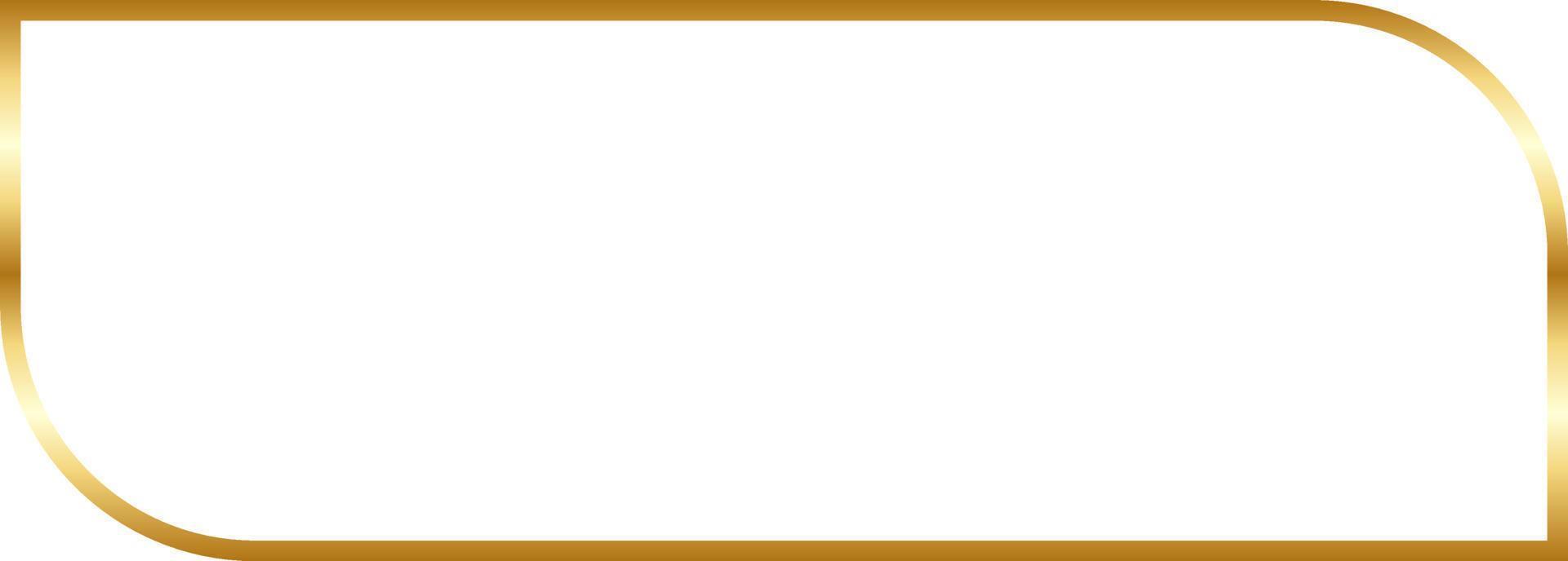 Round Rectangular Gold Border Frame Vector