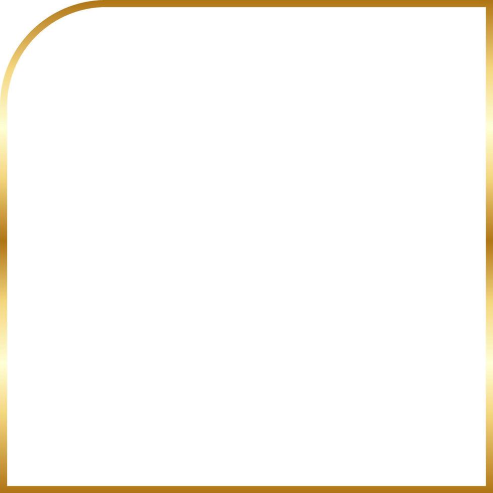 Round Square Aesthetic Gold Border Frame Vector
