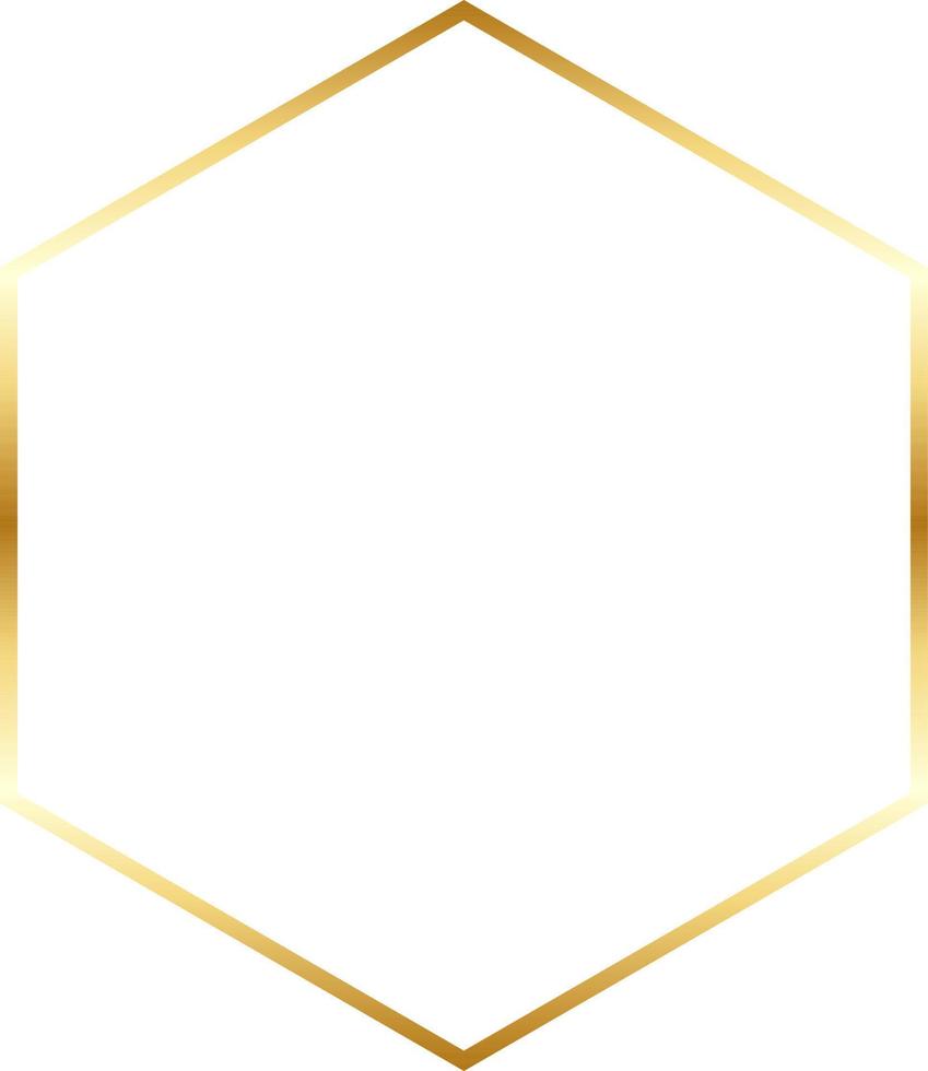 Polygonal Gold Border Frame Vector