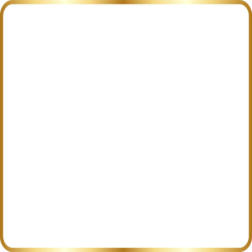 Round Square Gold Border Frame Vector