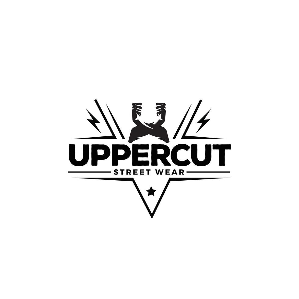 insignia de símbolo de logotipo de ropa de calle de uppercut vector