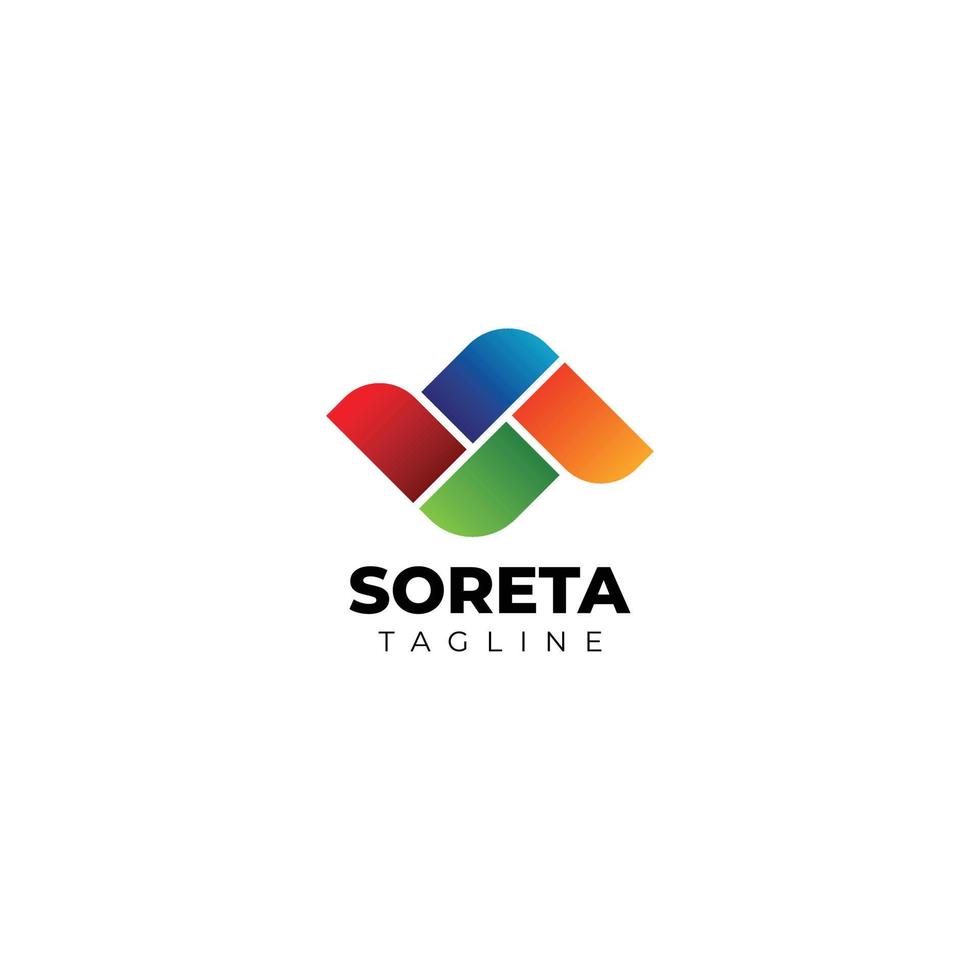 icono de símbolo de signo de logotipo de forma colorida abstracta vector