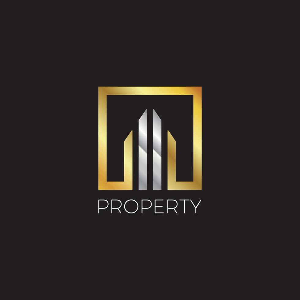 Abstract Modern Gold Silver Property Logo vector