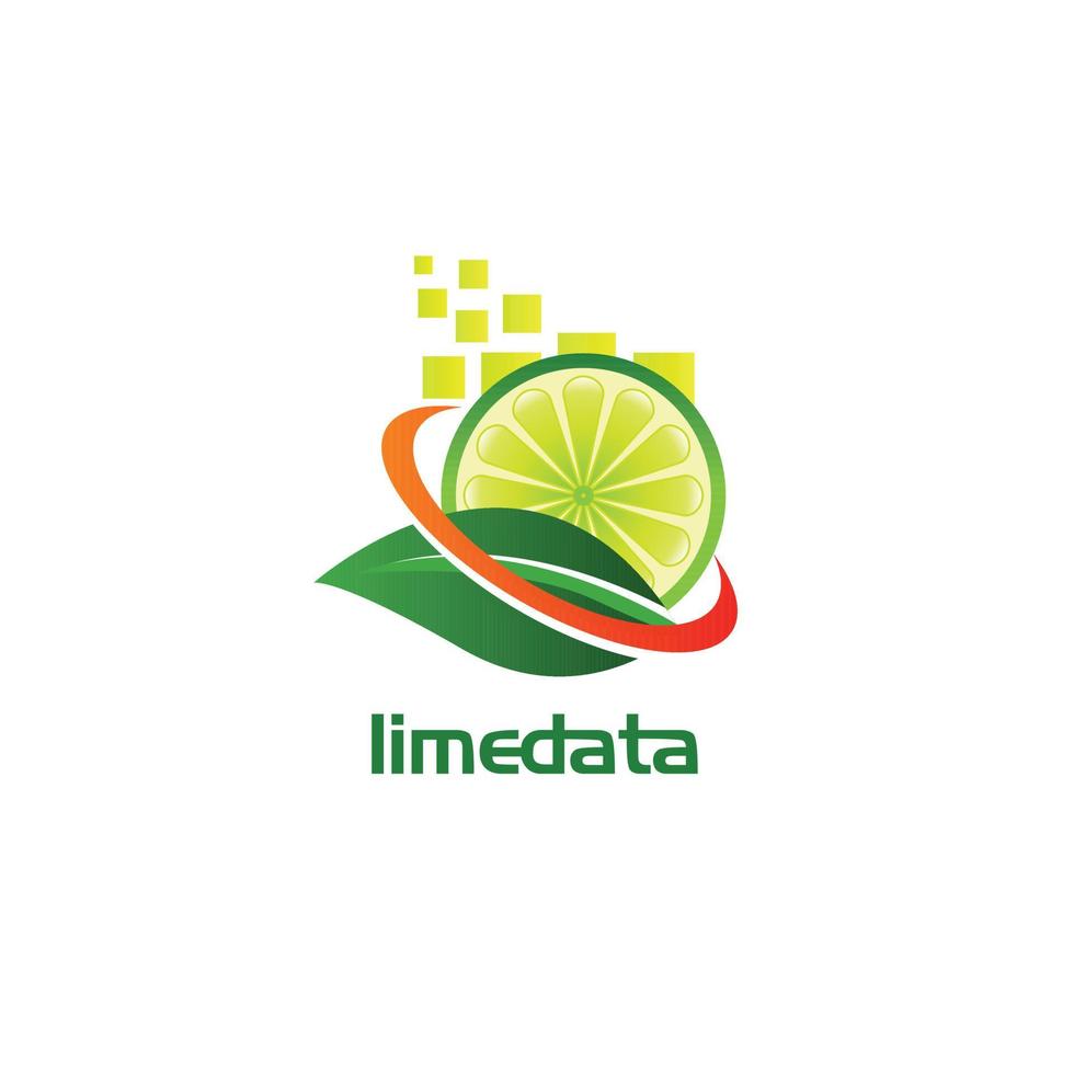 diseño de logotipo de tecnología fresca swoosh de lima vector