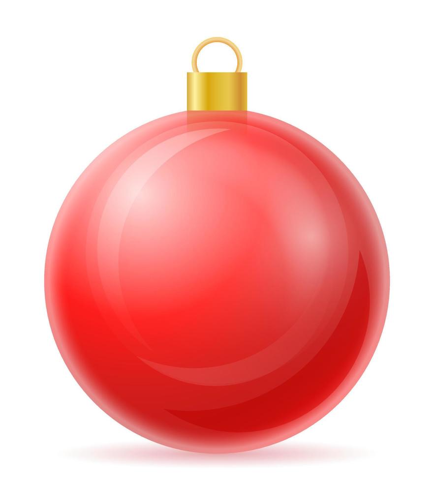 christmas and new year decorative glass ball vector illustration isolated on white background