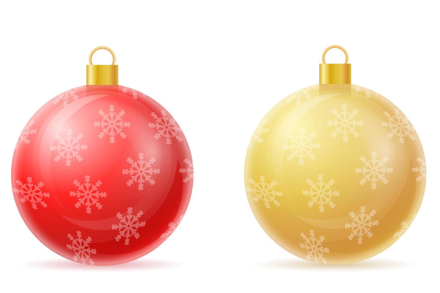 navidad y año nuevo bola de cristal decorativa ilustración vectorial aislado sobre fondo blanco vector