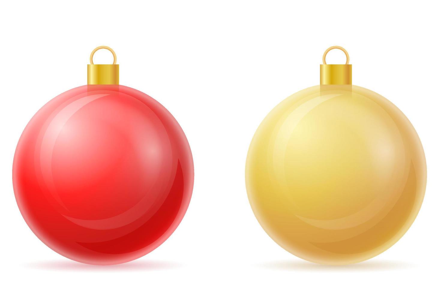 navidad y año nuevo bola de cristal decorativa ilustración vectorial aislado sobre fondo blanco vector