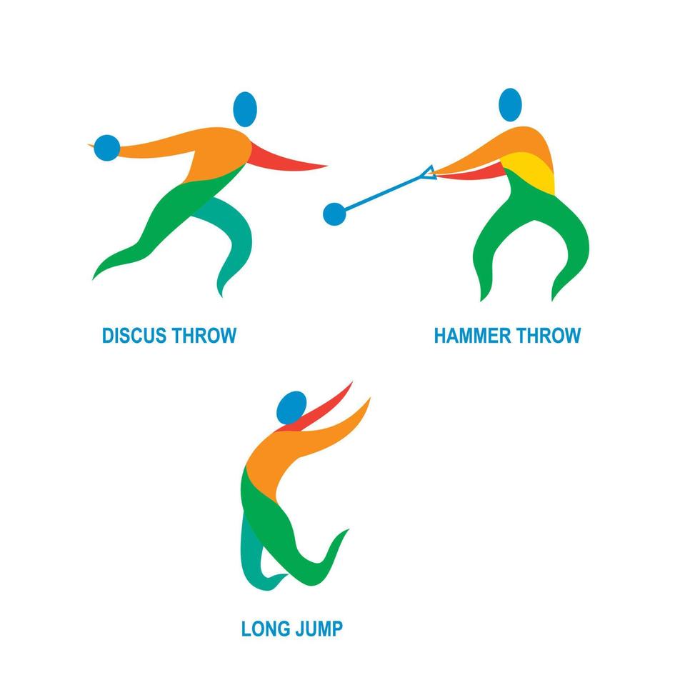 Hammer Throw Discus Throw Long Jump Icon vector