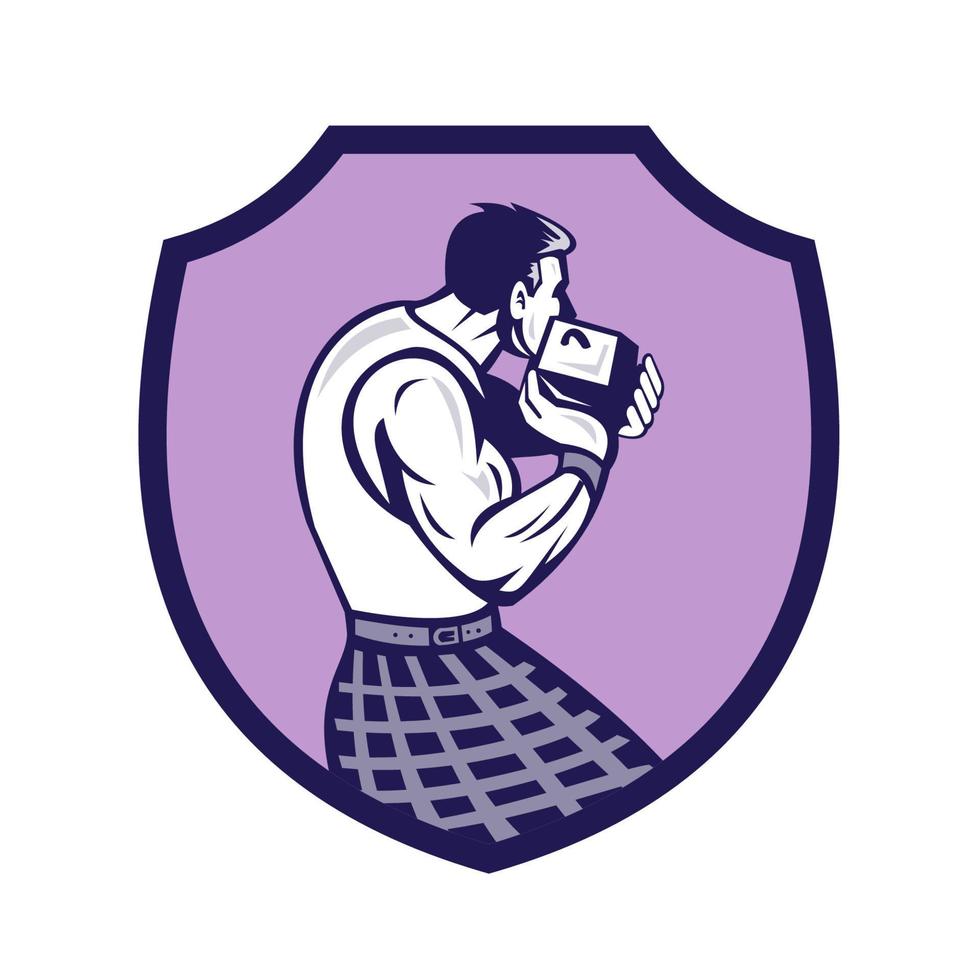 Scotsman Weight Throw Crest Retro vector