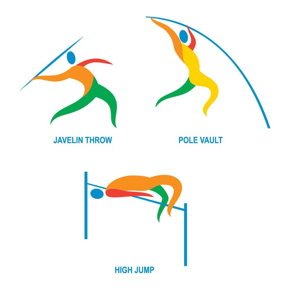 Javelin Throw Pole Vault High Jump Icon vector