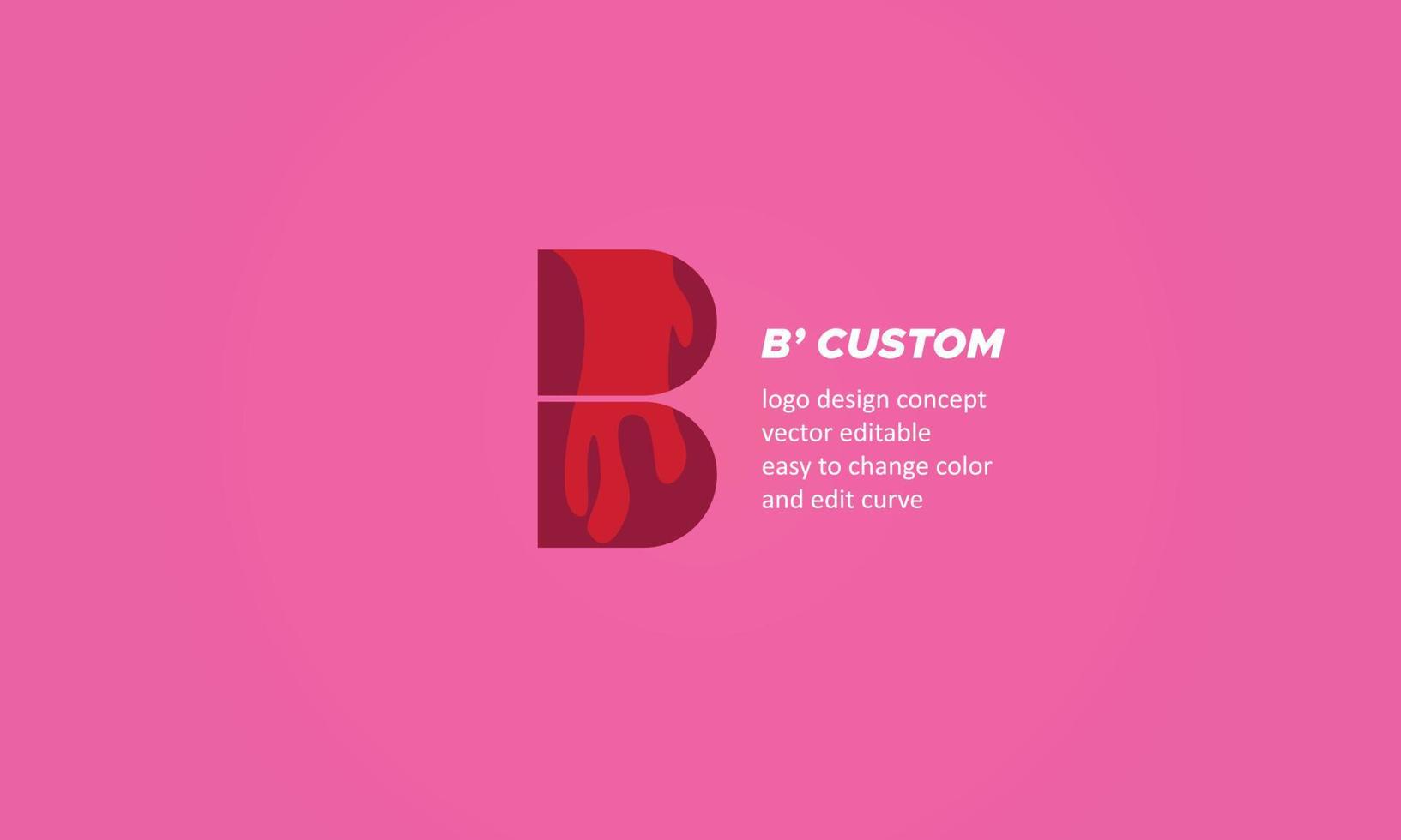 pink vector brand logo design ,editable curve and text