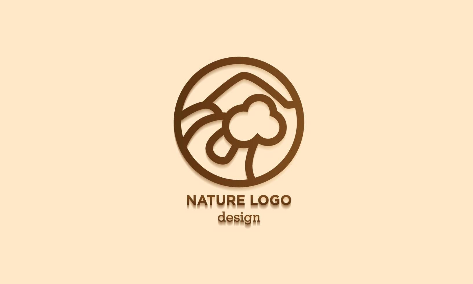 diseño de vector de logotipo al aire libre de la naturaleza, elemento de círculo con flor de toque manual