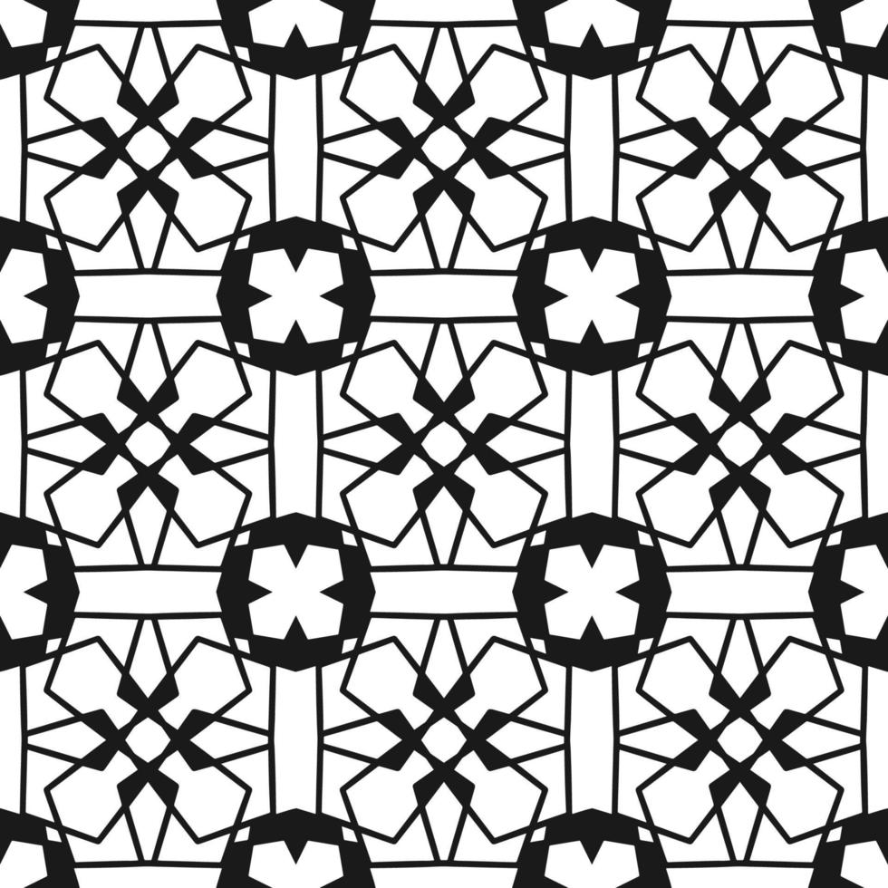 Black and white seamless background. Geometrical Pattern design. Simple and minimal pattern ideal for Wallpaper, Backdrop, shirt printing, fashion, stencil, handmade craft. Vector Illustration.