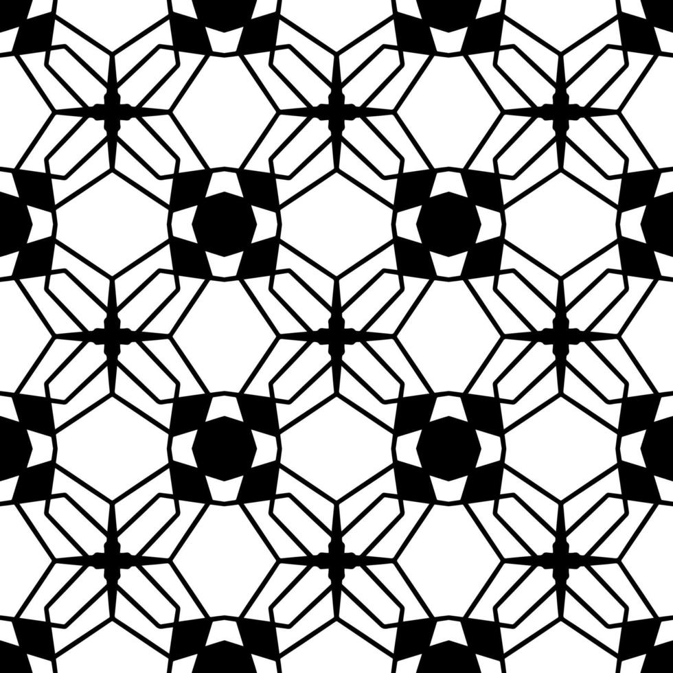Black and white seamless background. Geometrical Pattern design. Simple and minimal pattern ideal for Wallpaper, Backdrop, shirt printing, fashion, stencil, handmade craft. Vector Illustration.