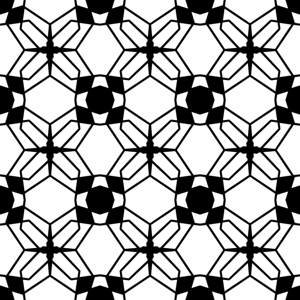 Black and white seamless background. Geometrical Pattern design. Simple and minimal pattern ideal for Wallpaper, Backdrop, shirt printing, fashion, stencil, handmade craft. Vector Illustration.