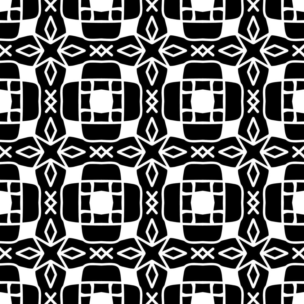 Black and white seamless background. Geometrical Pattern design. Simple and minimal pattern ideal for Wallpaper, Backdrop, shirt printing, fashion, stencil, handmade craft. Vector Illustration.