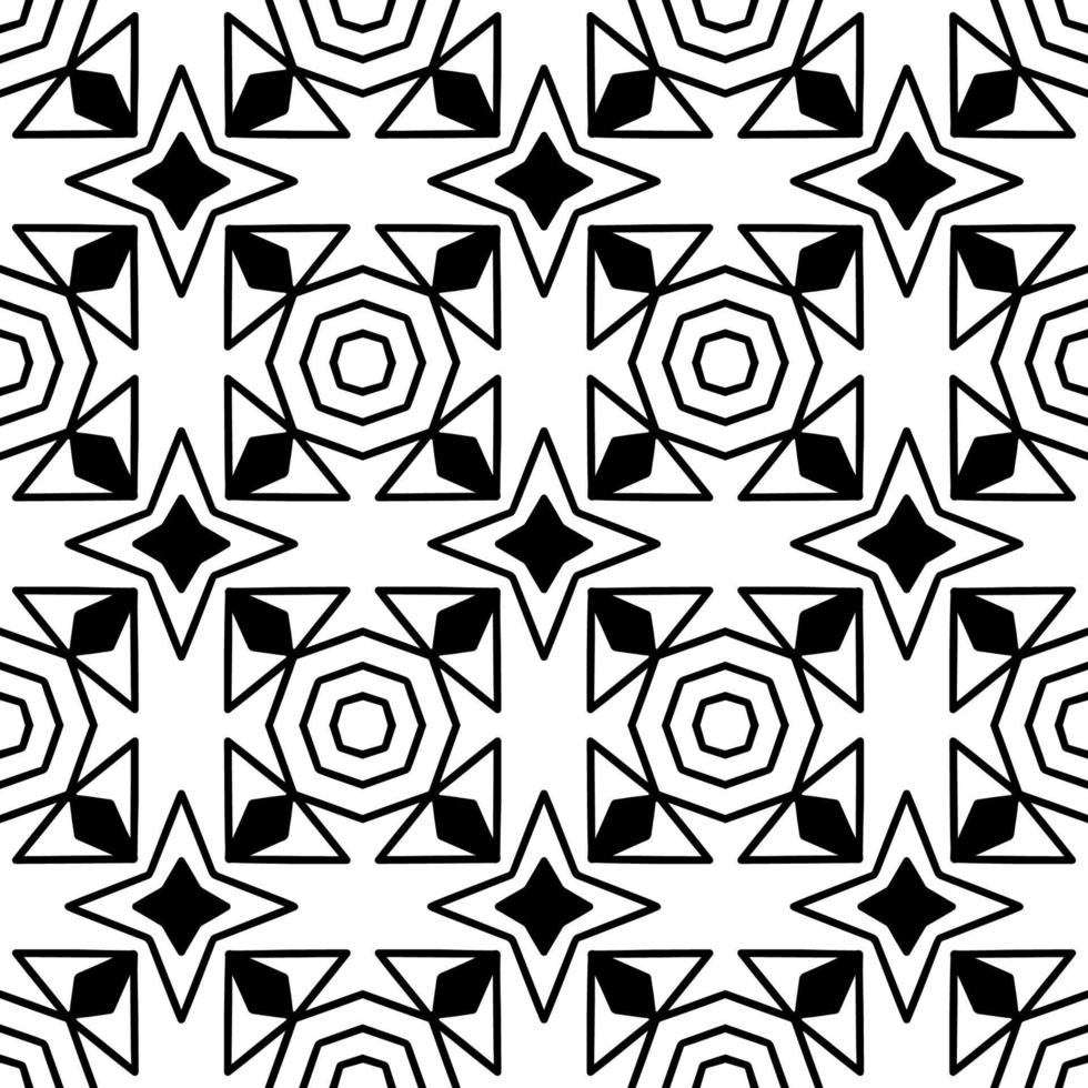Black and white seamless background. Geometrical Pattern design. Simple and minimal pattern ideal for Wallpaper, Backdrop, shirt printing, fashion, stencil, handmade craft. Vector Illustration.
