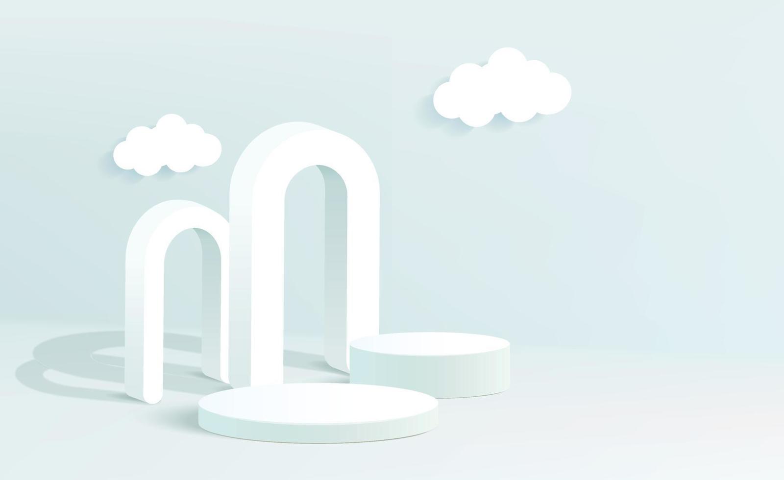 Minimal background mock up with podium for product display. 3d rendering. vector