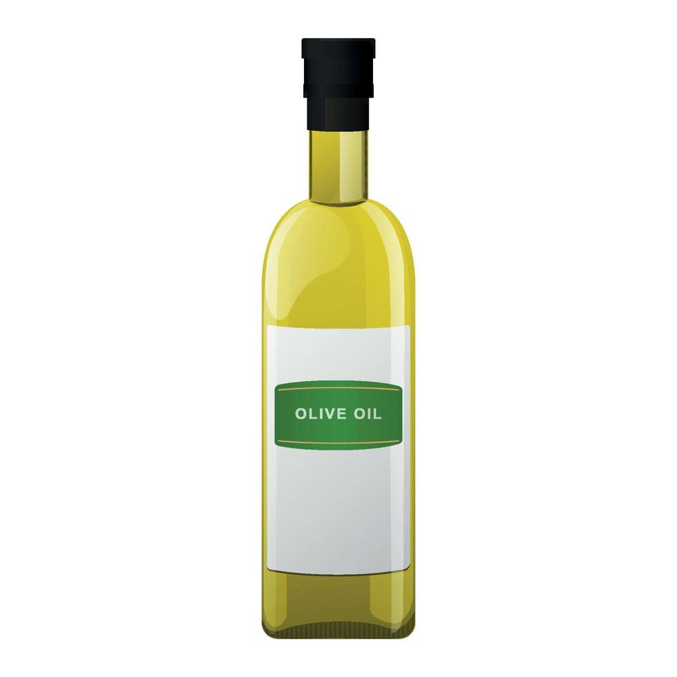 Olive oil glass bottle vector