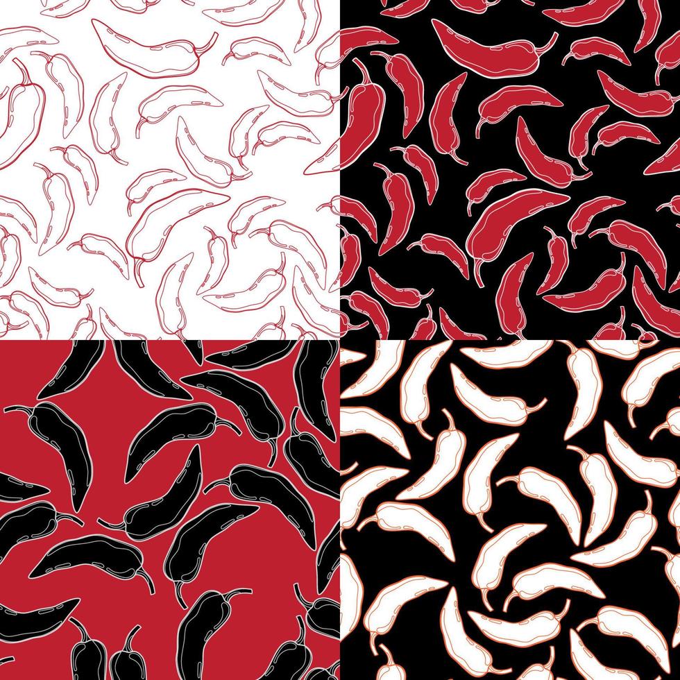 Pepper vector seamless pattern.