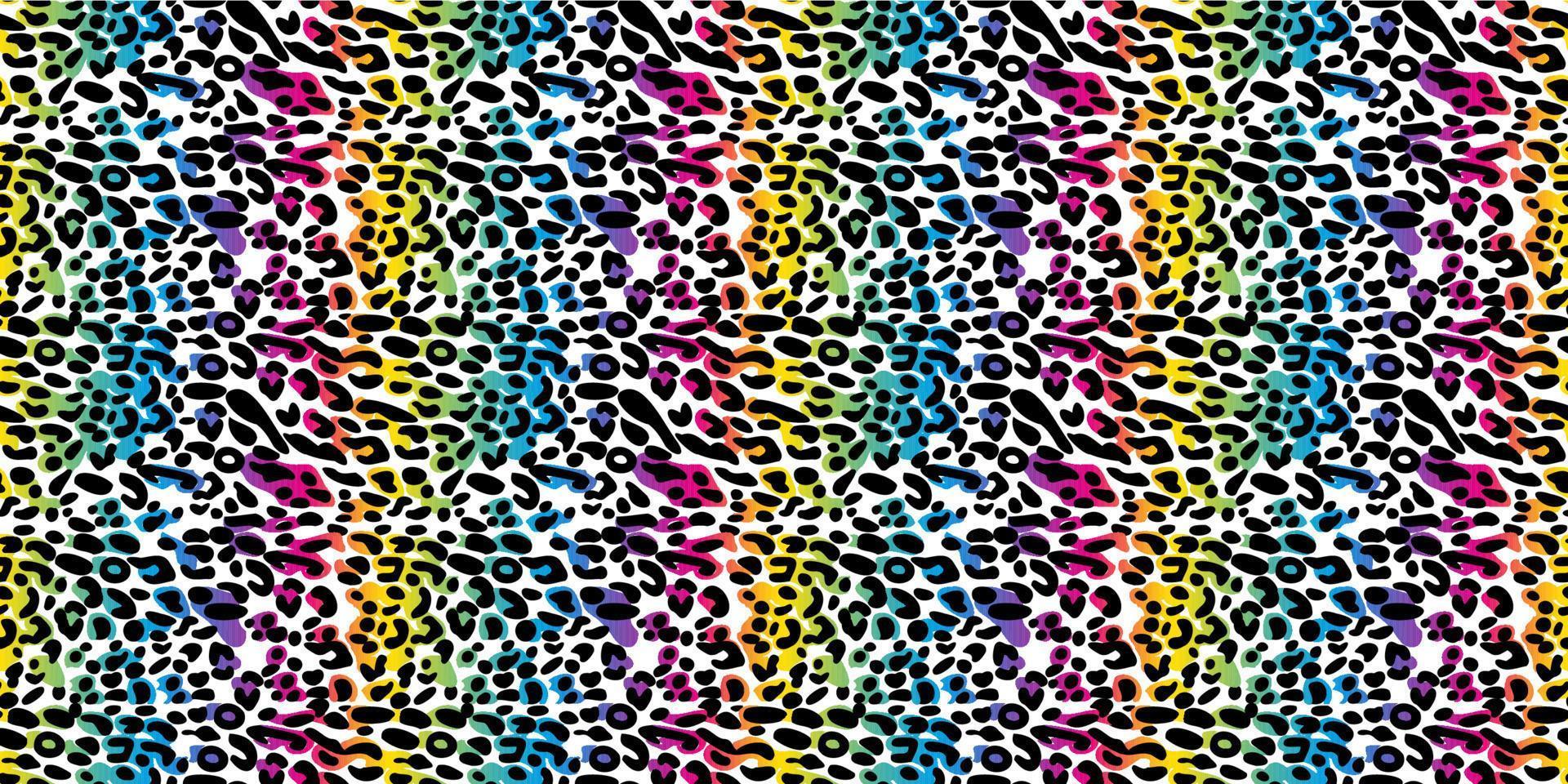 patrón sin costuras de leopardo arco iris. vector