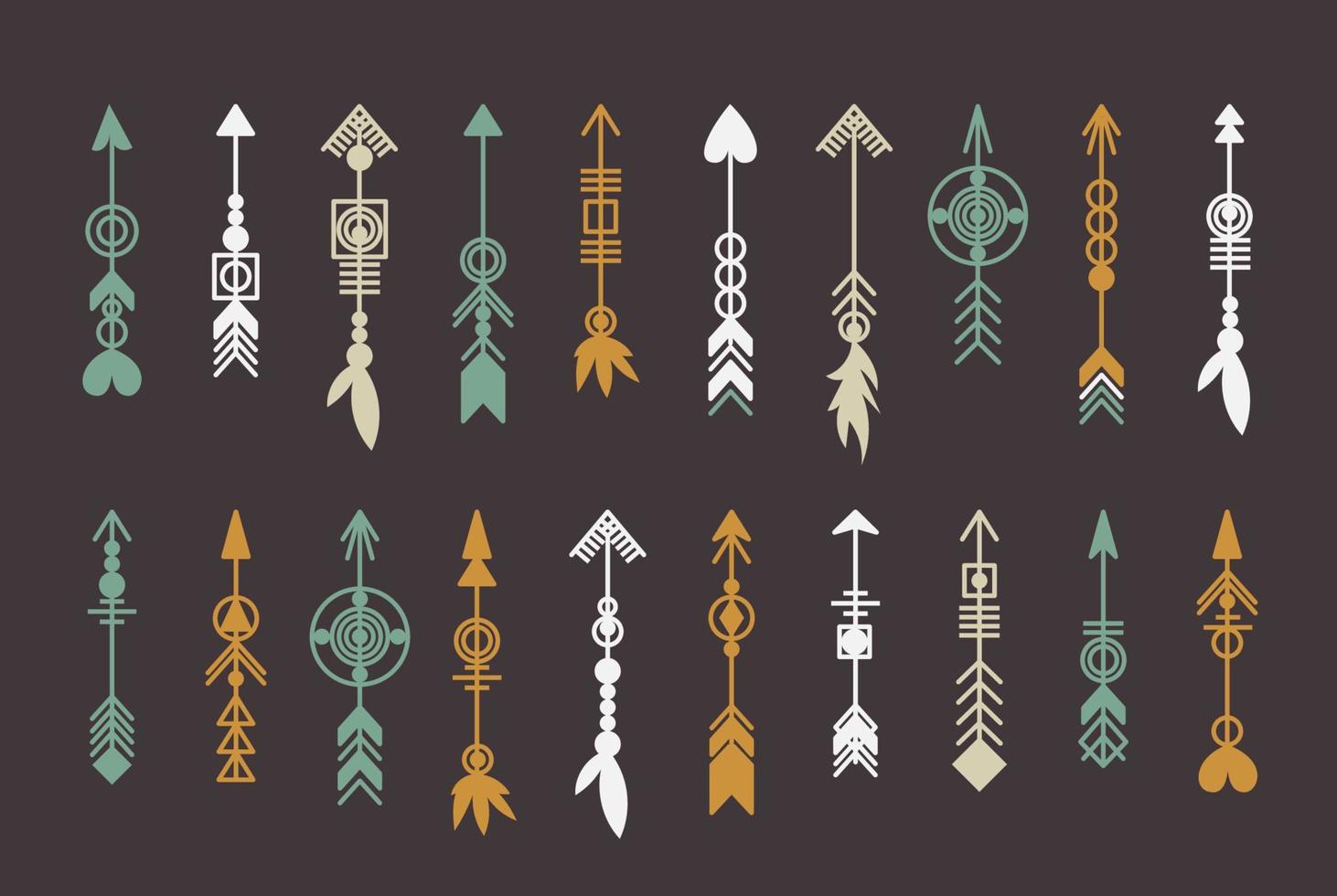 Tribal arrow set. vector
