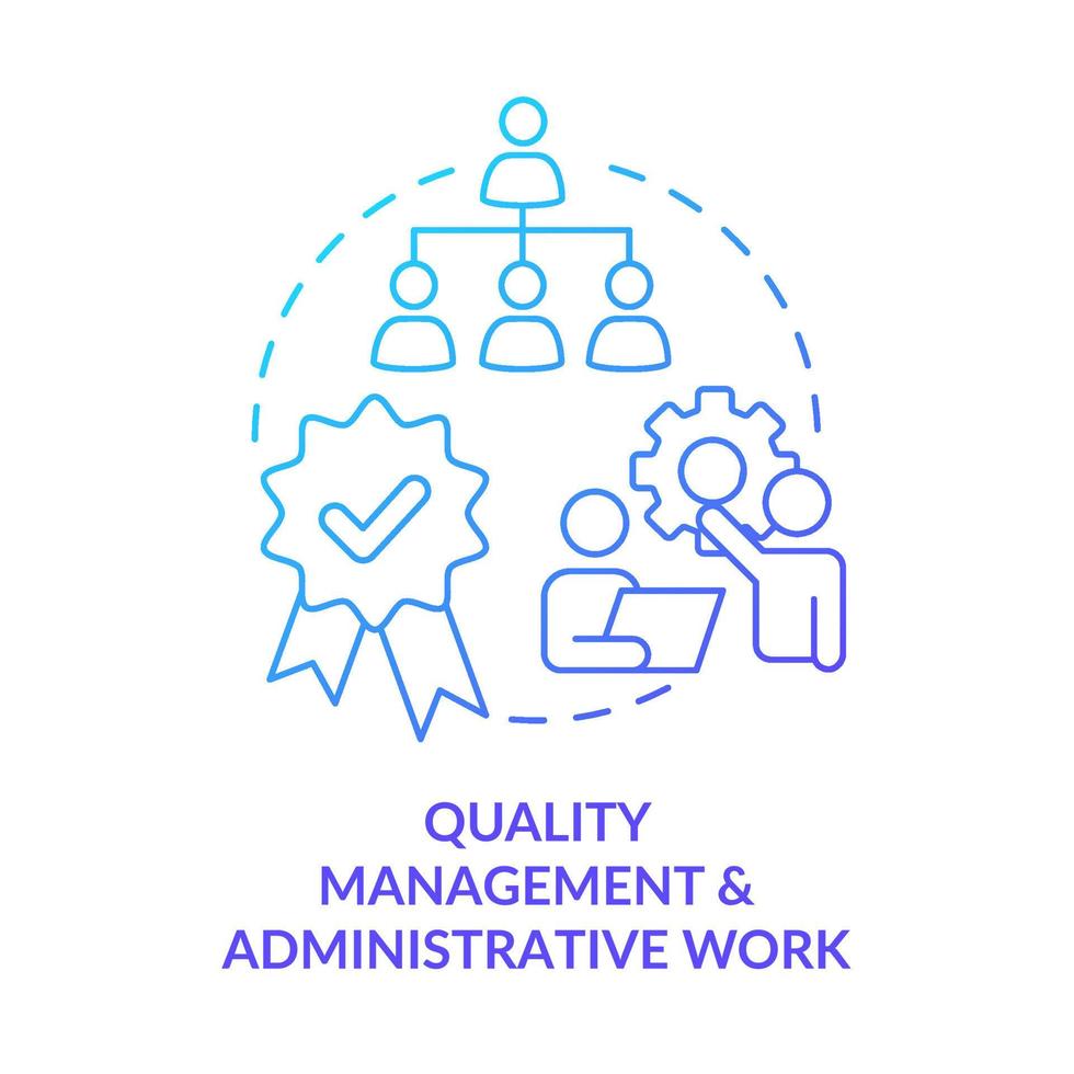 Quality management and administrative work blue gradient icon. Total productive maintenance abstract idea thin line illustration. Isolated outline drawing. vector