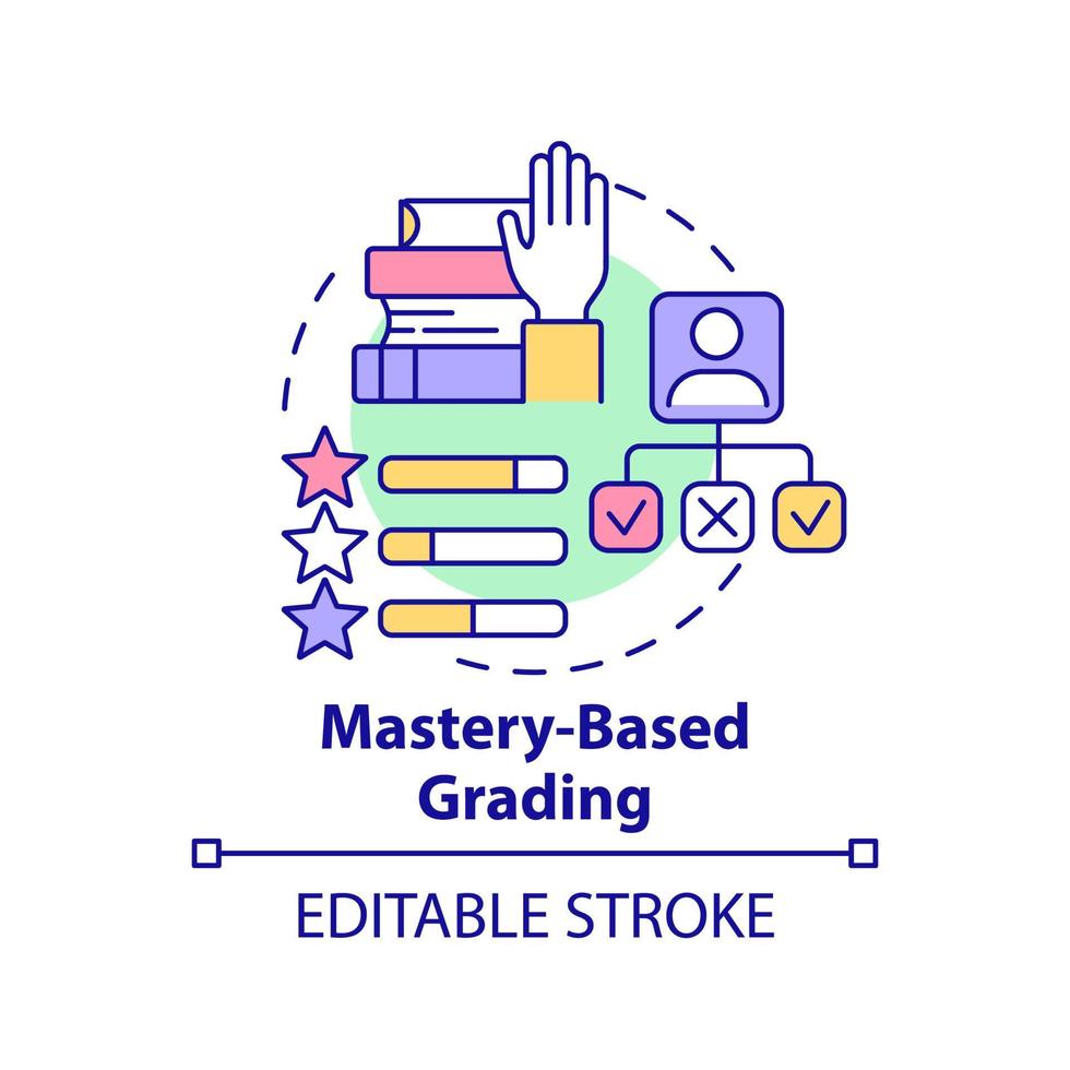 Mastery based grading concept icon. Student progress measure. Education