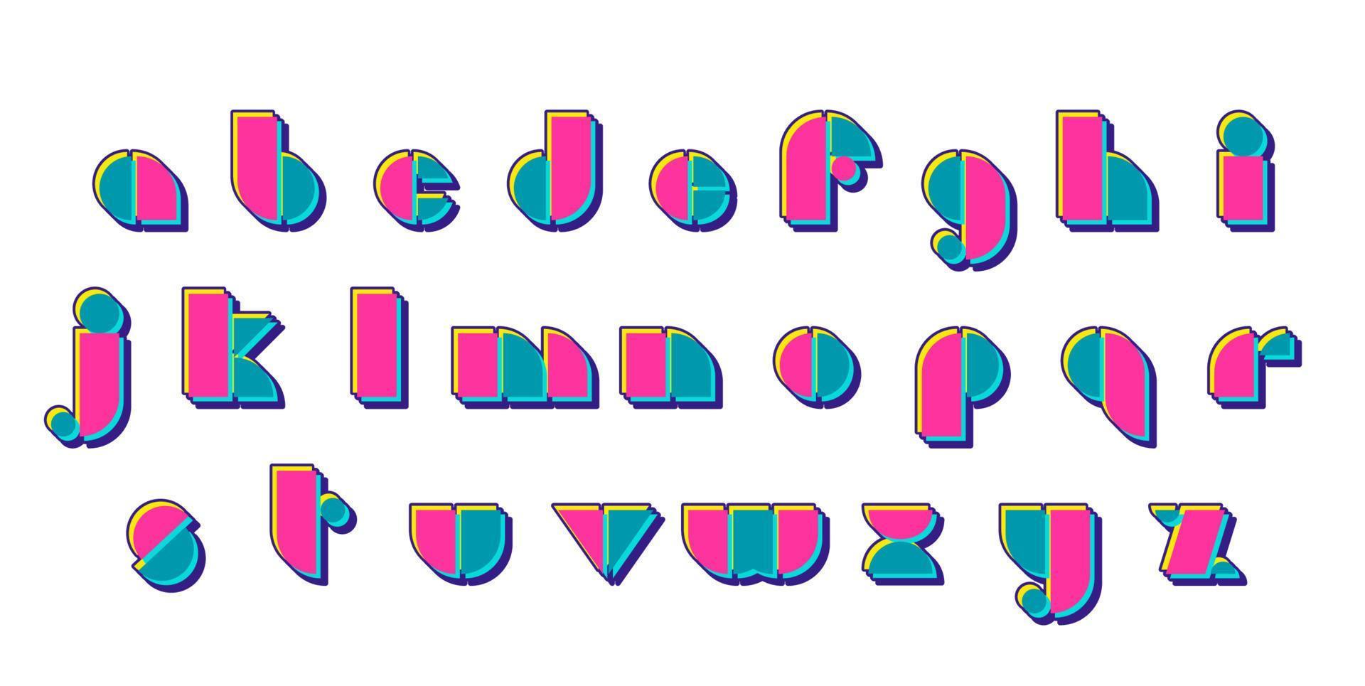 90s 80s Style Font. Bauhaus vector