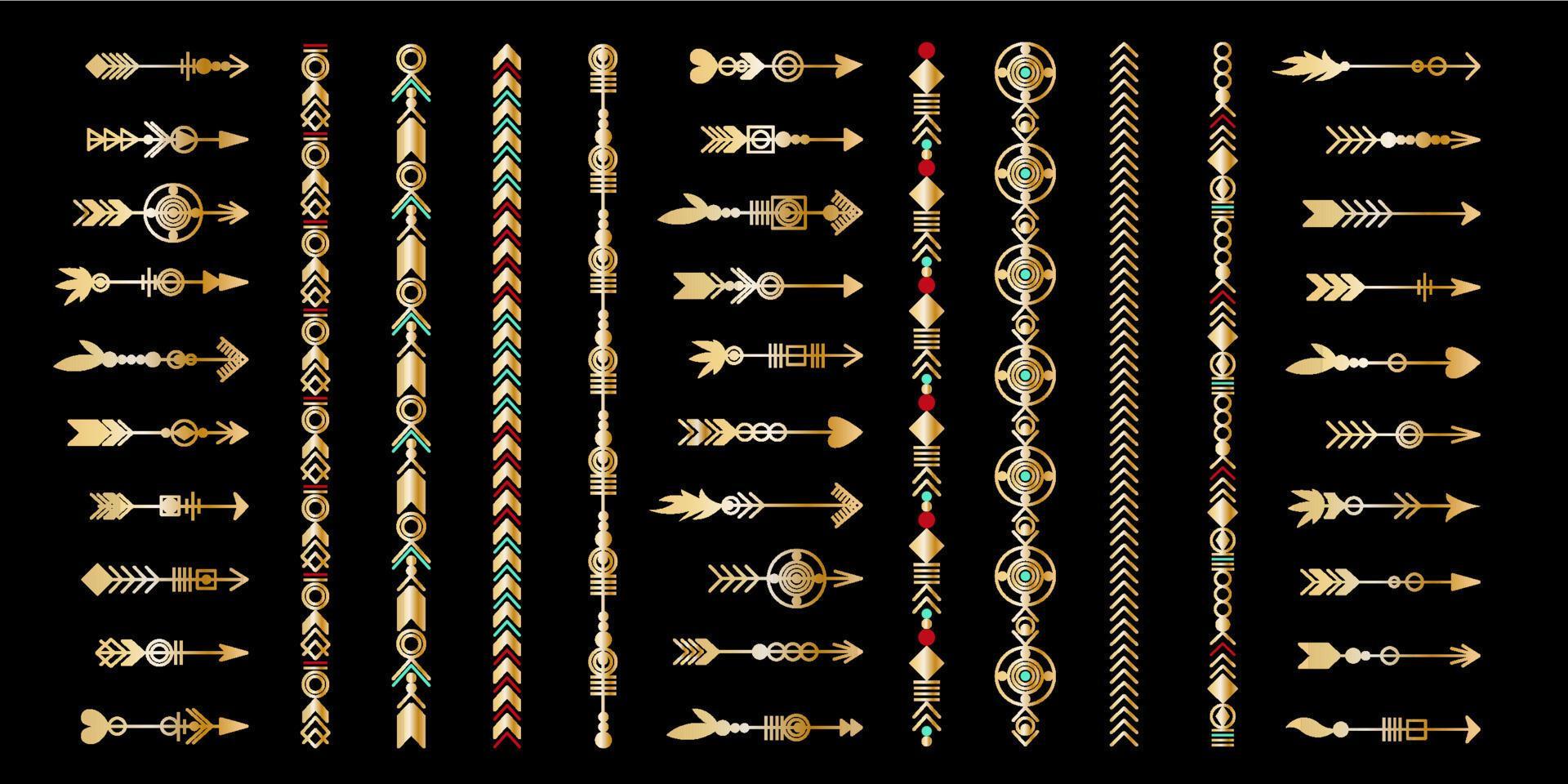 Set of gold arrow. 12725903 Vector Art at Vecteezy