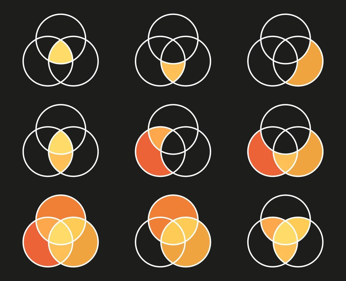 Venn diagram circles infographics vector