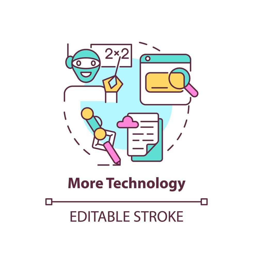 More technology concept icon. Software to study and teach. Education trend abstract idea thin line illustration. Isolated outline drawing. Editable stroke. vector