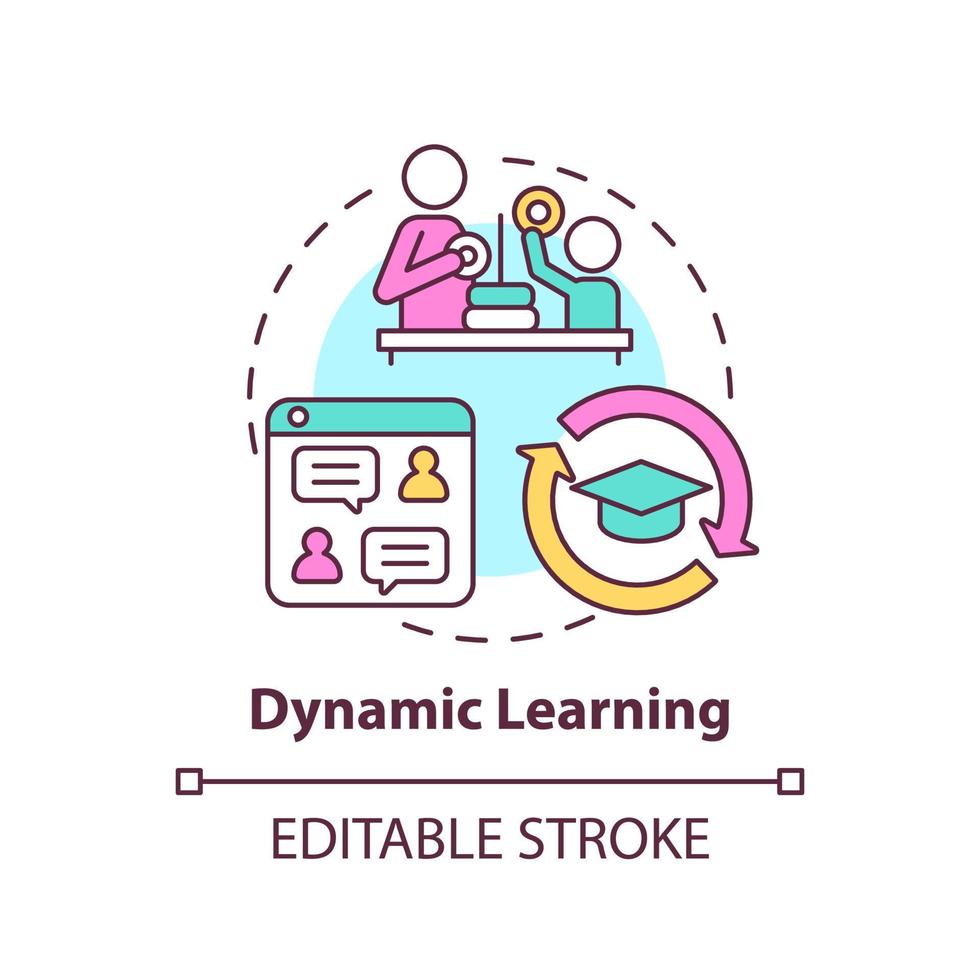 Dynamic learning concept icon. Innovations and technology. Education