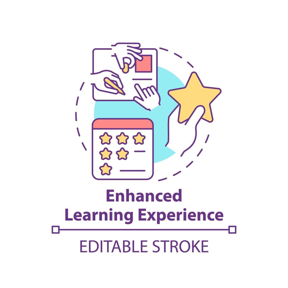 Enhanced learning experience concept icon. Gamification benefit. Education trend abstract idea thin line illustration. Isolated outline drawing. Editable stroke. vector