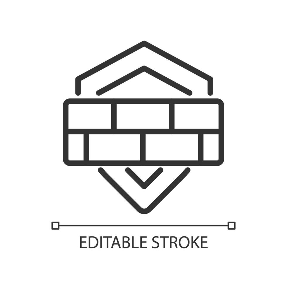 Firewall pixel perfect linear icon. Network security system. Monitor internet traffic. Thin line illustration. Contour symbol. Vector outline drawing. Editable stroke.