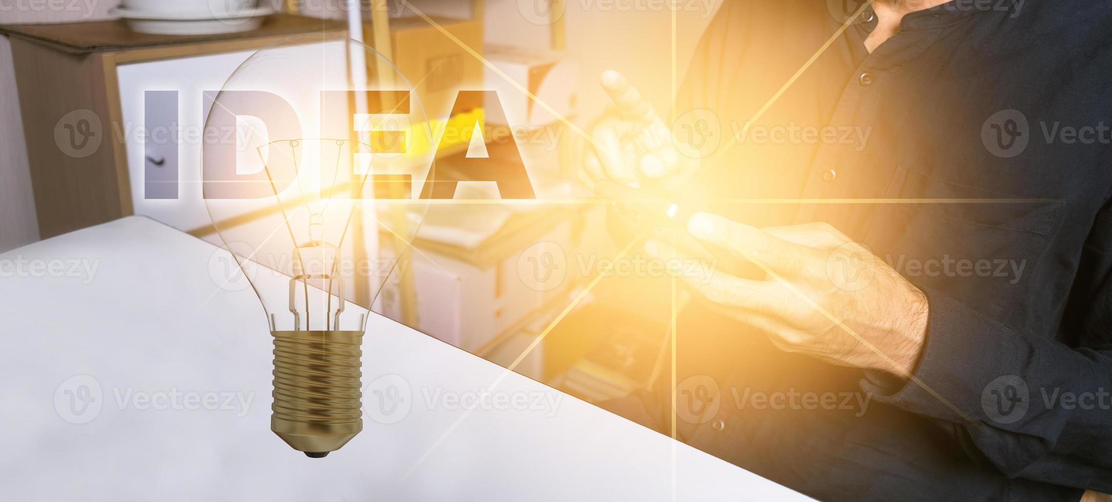 Asian man working 24hr business laptop AI UI interface Object manufacturing industry technology Product export and import future Robot cyber warehouse Arm mechanical control future data technology photo