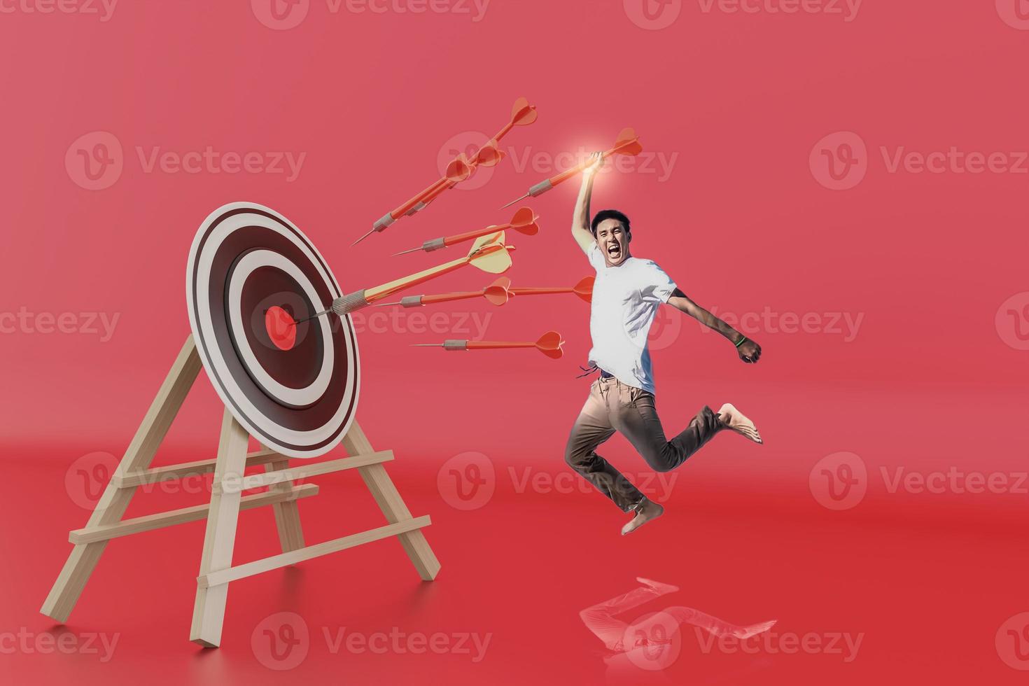 Darts target. Success Business Concept. Target hit in center by arrows, future technology Success Business Concept Target hit in center by arrow Darts target. Success Business Concept photo
