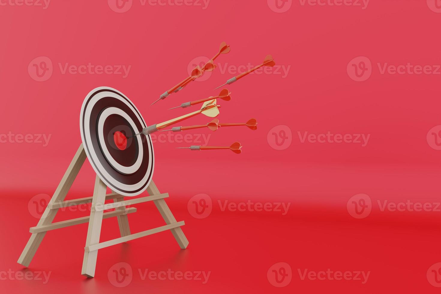 Darts target. Success Business Concept. Target hit in center by arrows, future technology Success Business Concept Target hit in center by arrow Darts target. Success Business Concept photo