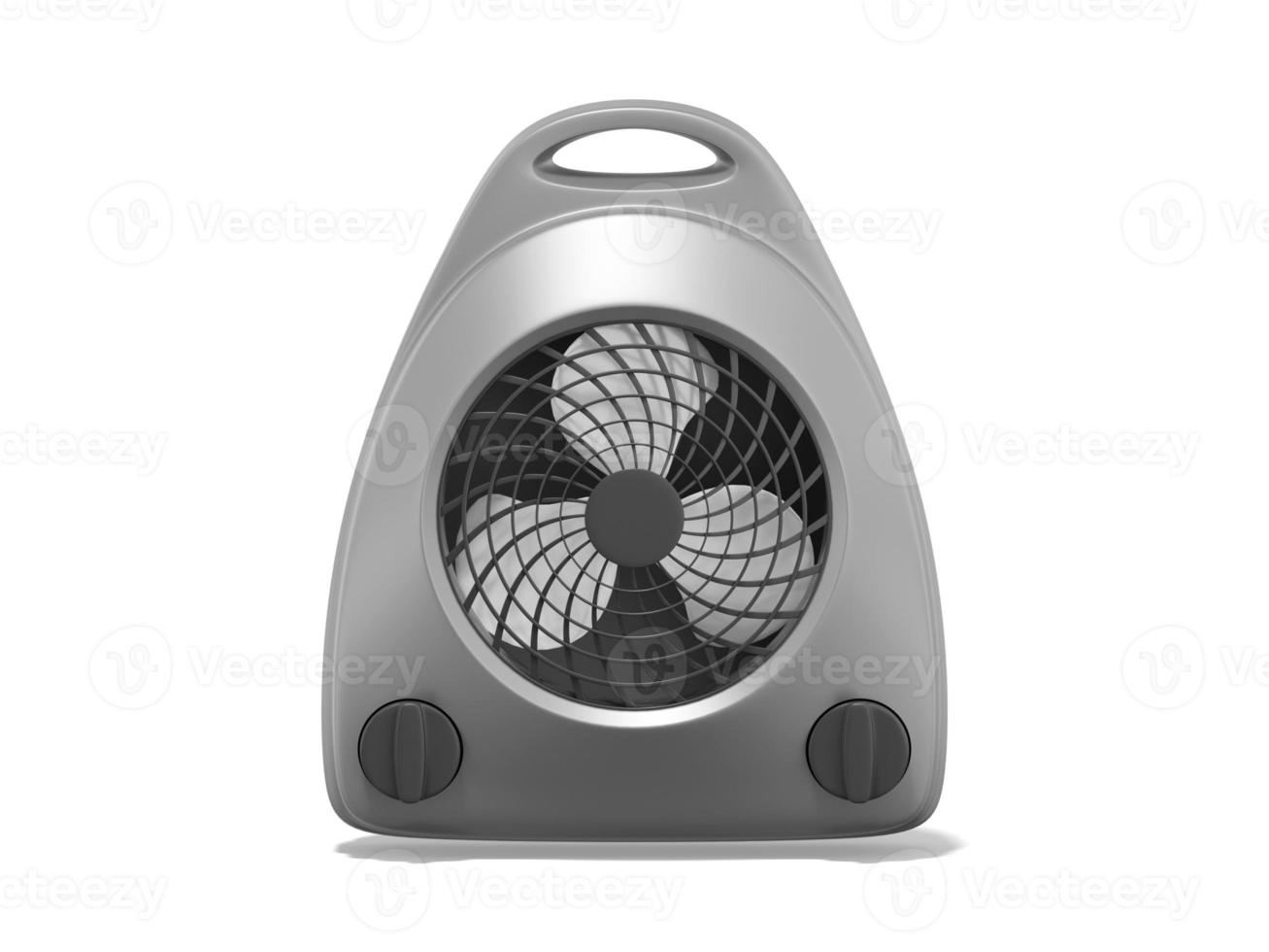 3d rendering. Realistic gray fan heater isolated on white background. Front view. photo