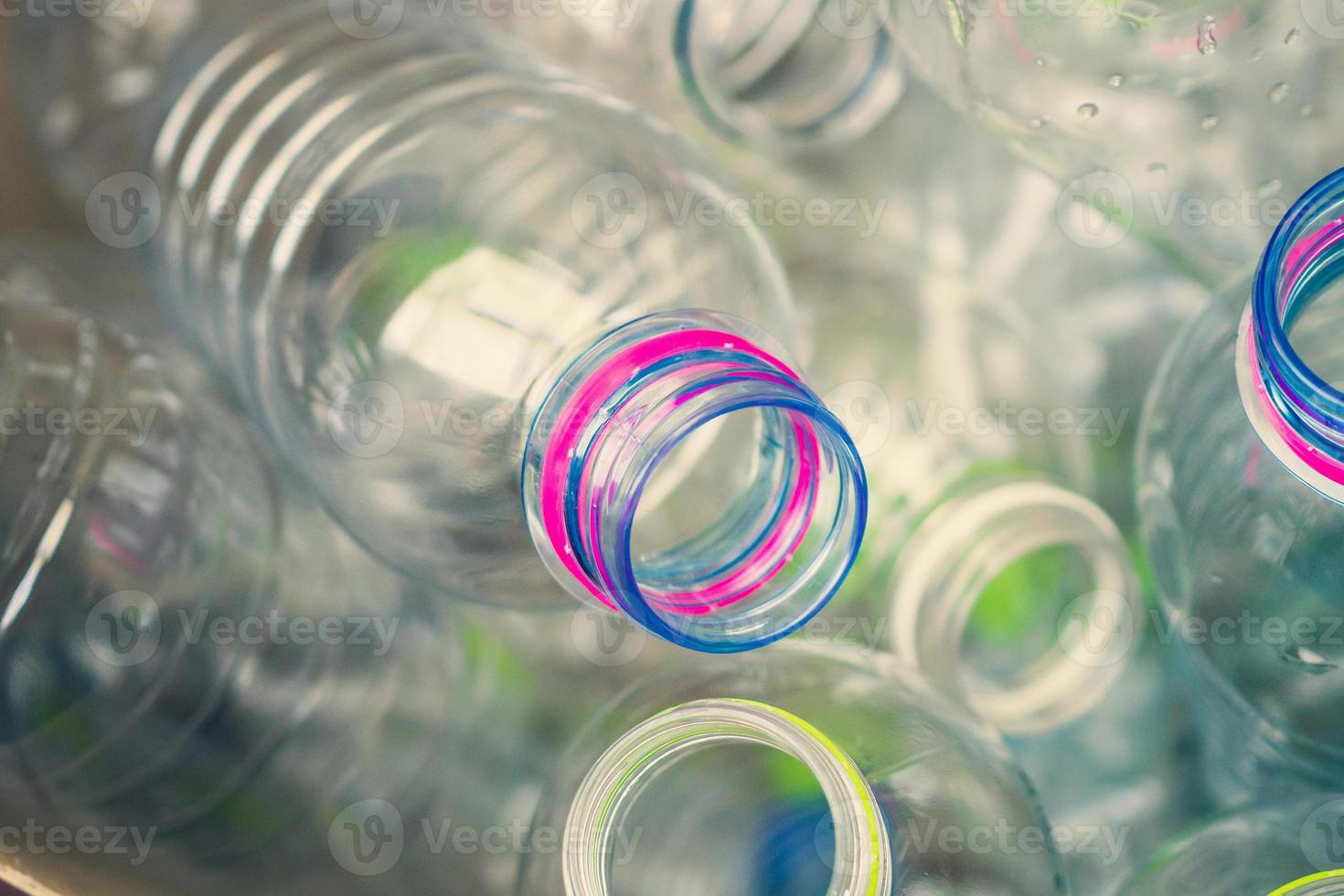 plastic bottles recycling background concept photo