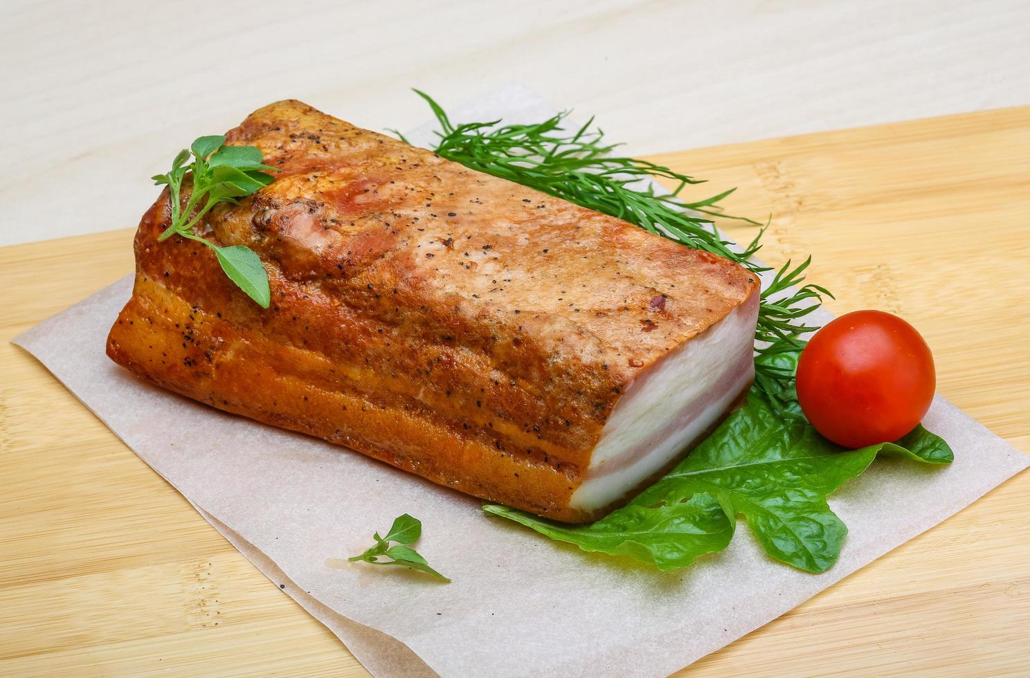 Raw bacon dish photo