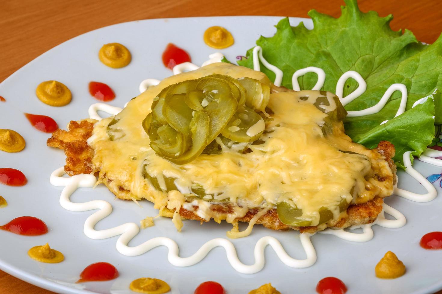 Pork schnitzel dish photo