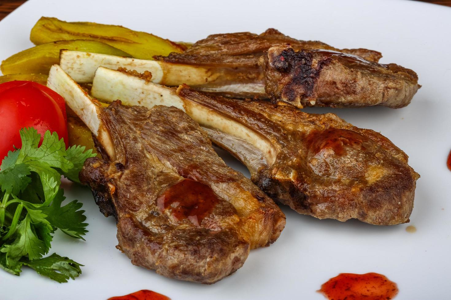 Lamb chops dish photo