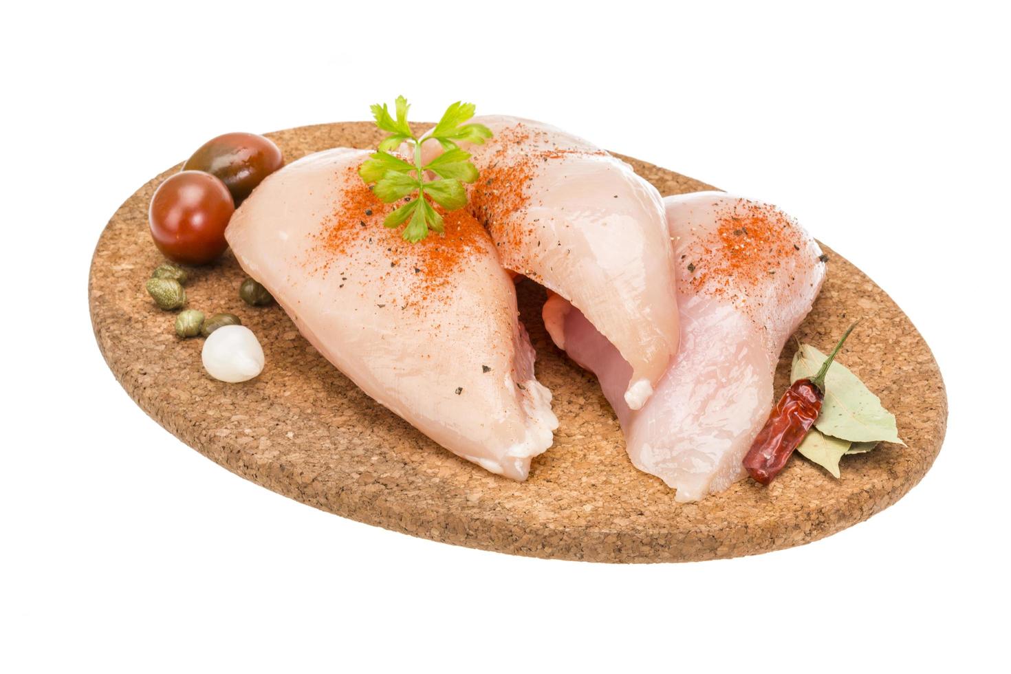 Chicken pile on white photo